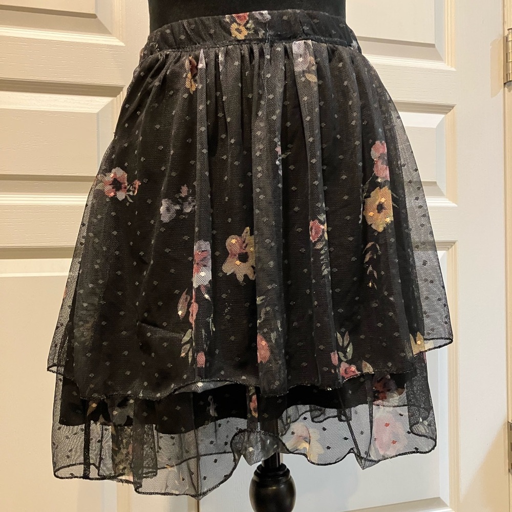 Y2K mesh skirt with adjus waist band